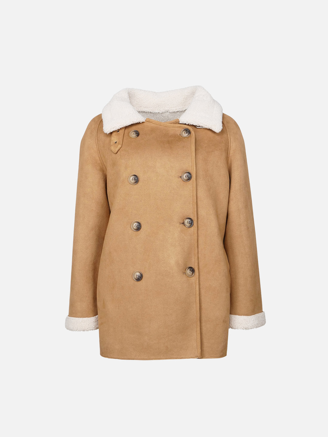 Hanaine, 85 cm. - Collar - Air 100% Wool jacket - Women - Cognac