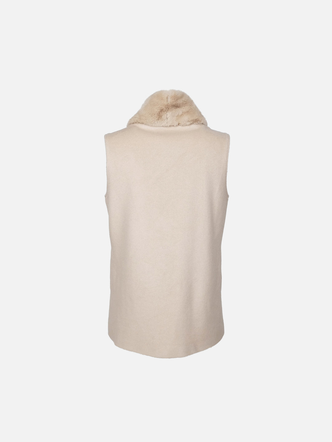 Haramont Vest, 70 cm. - Collar - Wool & Cashmere Vest - Women - Dark Cream