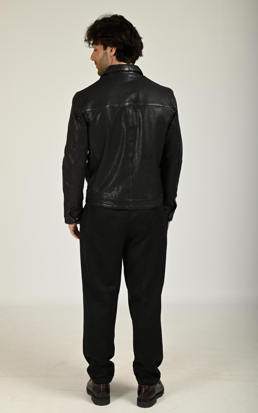 Blouson Cuir Homme Daytona 73, modèle Decatur 104643 de couleur noir