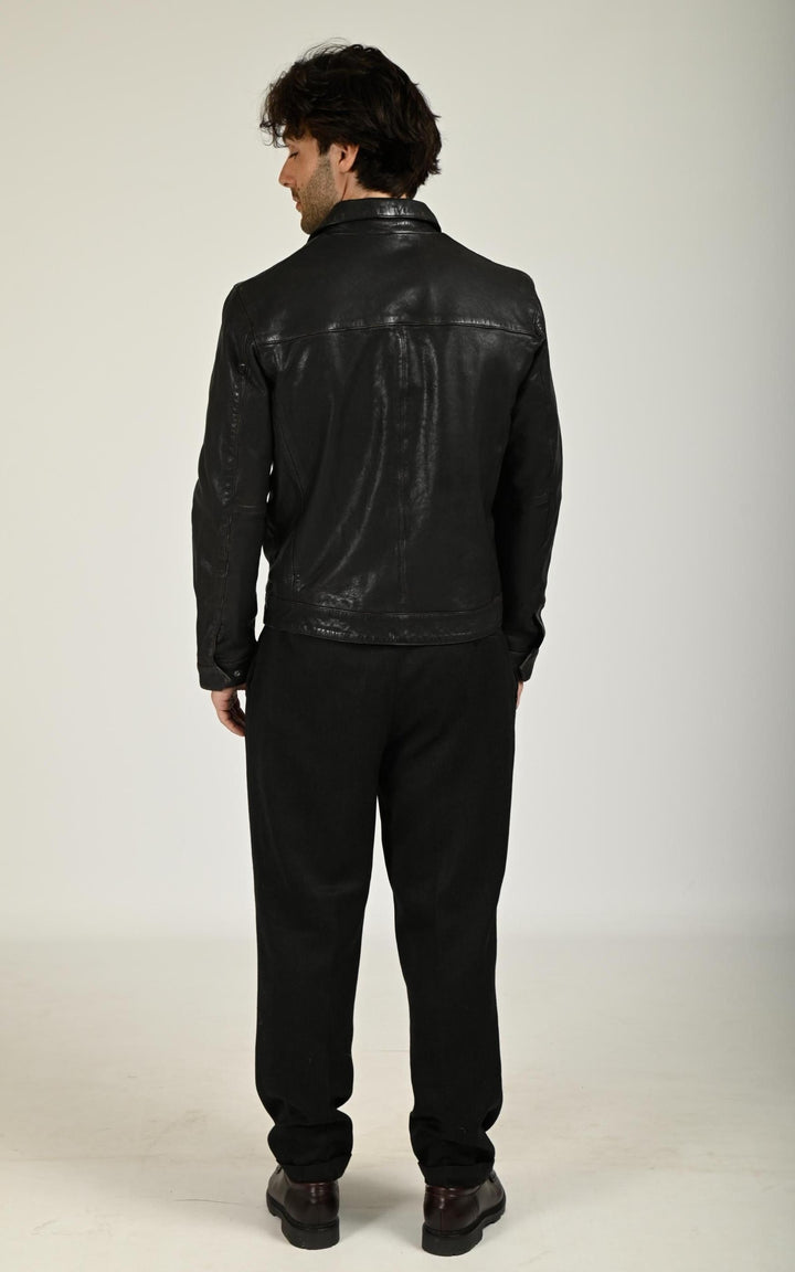 Blouson Cuir Homme Daytona 73, modèle Decatur 104643 de couleur noir
