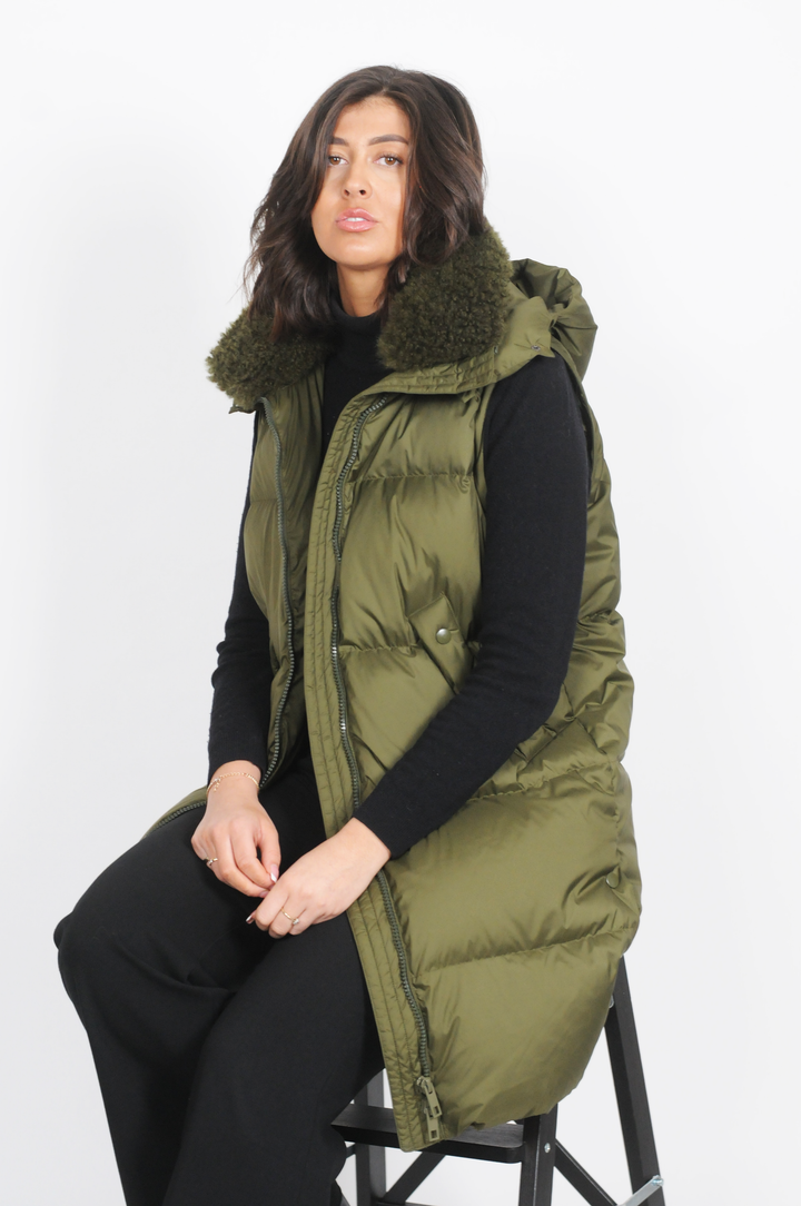 Heather, 98 cm. - Down jacket/vest - Women - Army Green