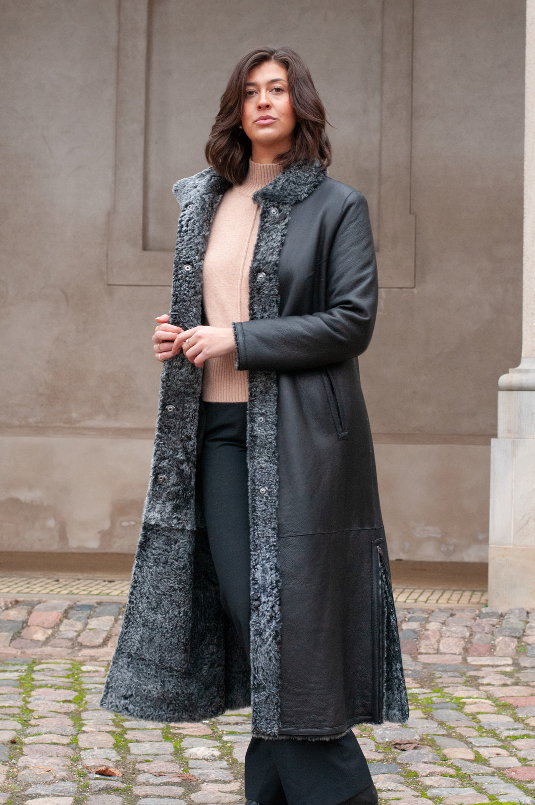 Innocente, 125 cm. - Rulam frakke vendbar - Kvinder - Sort