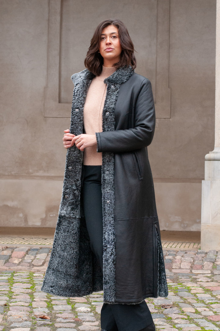 Innocente, 125 cm. - Rulam frakke vendbar - Kvinder - Sort