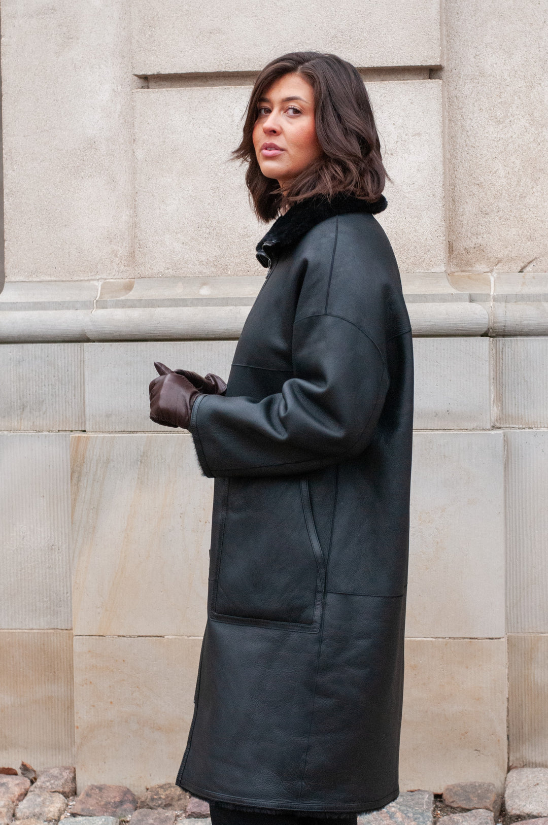 Isilda 105 cm. - Rulam frakke - Dame - Sort