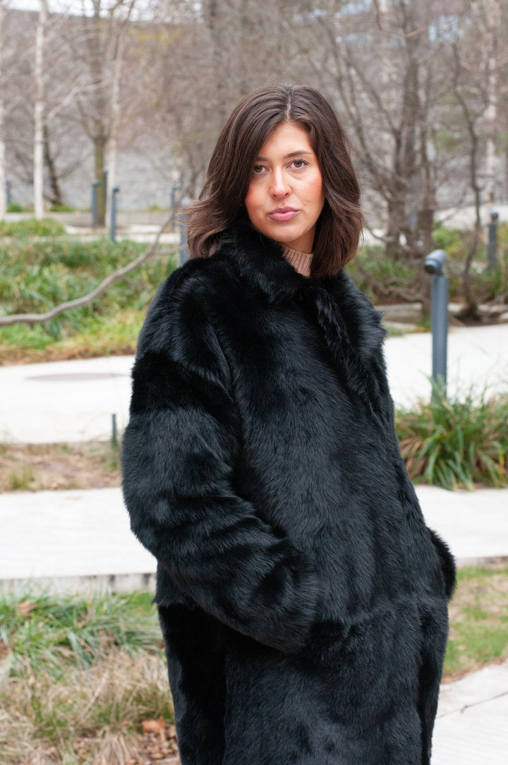 Hellani, 95 cm. - Krave - Toscana Lam - Jacket - Kvinde - Sort 