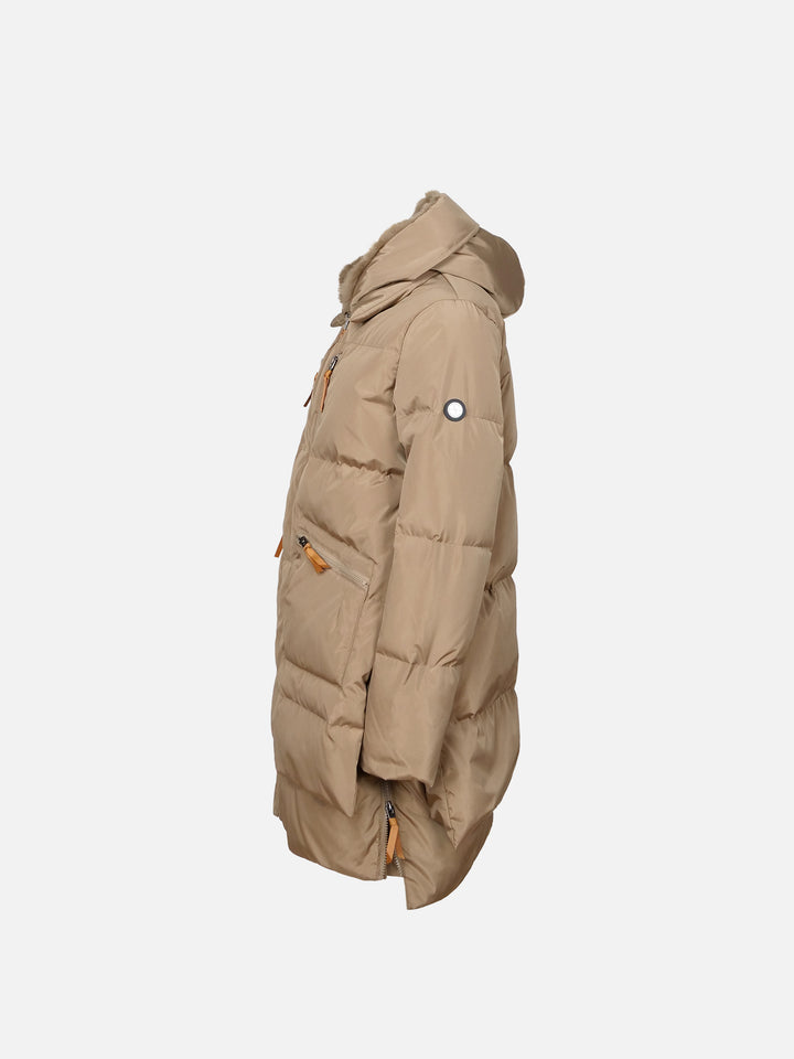 Forever, 90 cm. - Kapuze - Daunenjacke - Damen - Camel