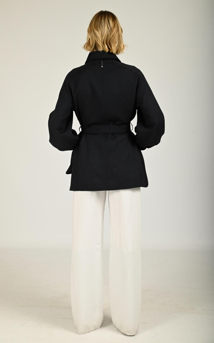 Trench Textile Femme Mackage, modèle Eugenia de couleur navy
