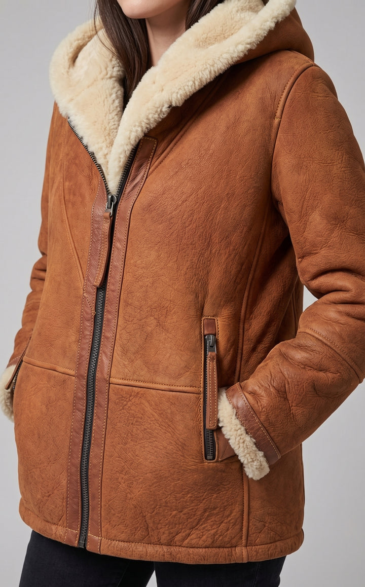 Junina, 70 cm. - Nappa Lamb Crack Washed -Damer - Cognac