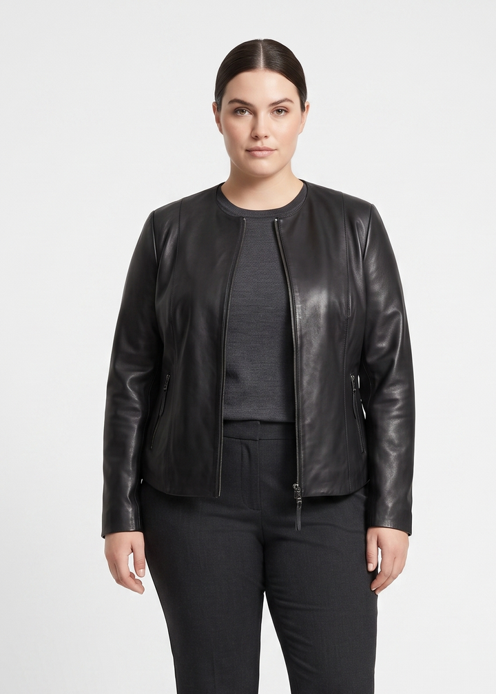 PP 108 - Comfort - Lamm Malli Läder - Dam - Svart / Læder Skinds Jakke - Levinsky – Kvinde