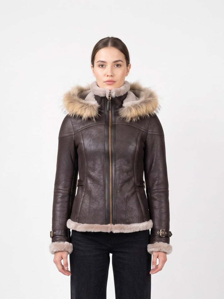 Sacha 59 cm Nappa Lamb Crack Washed -Women Dark Brown