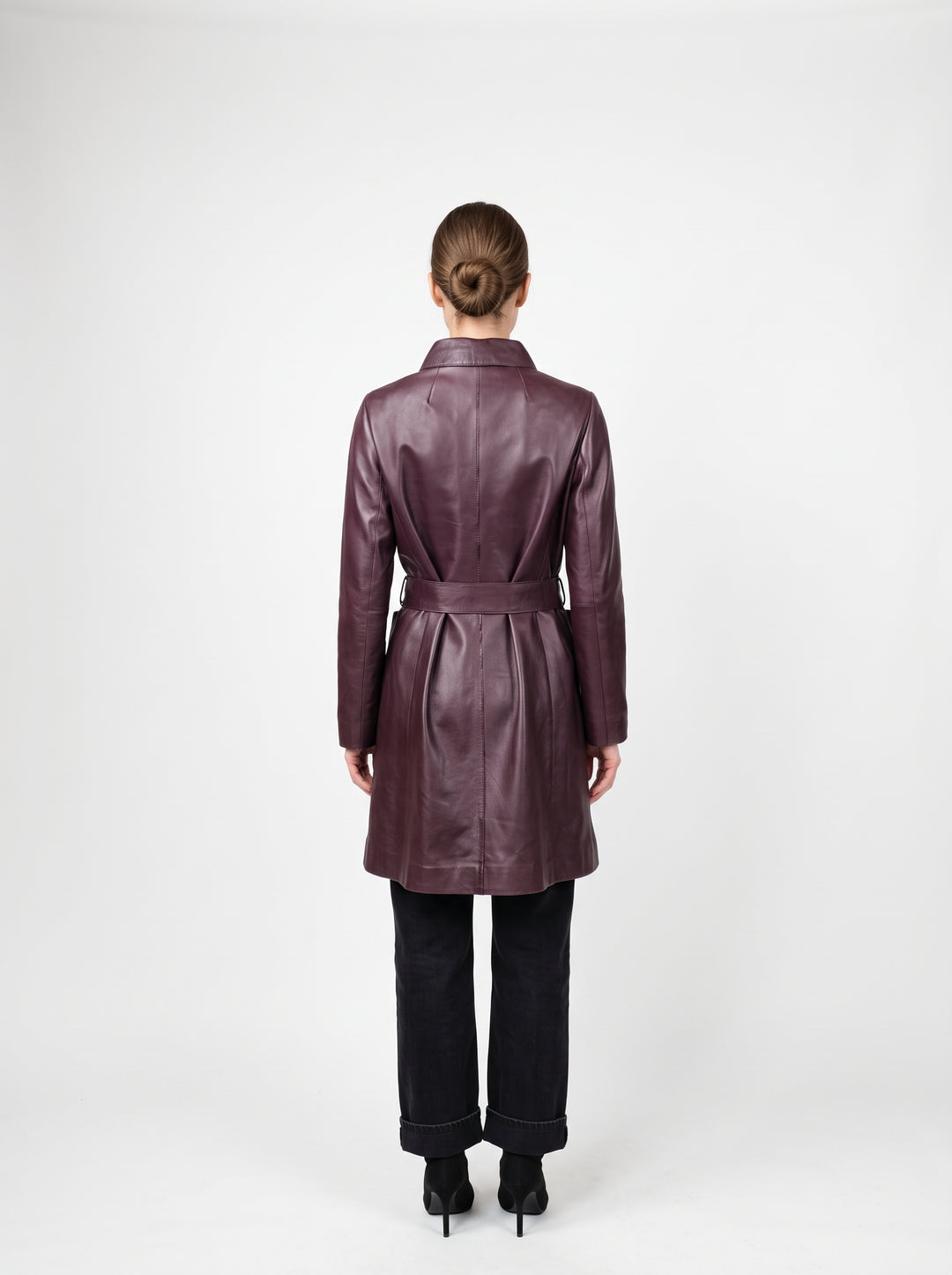 Alice, 92 cm. Lamb Thick Dace Leather -Women Bordeaux