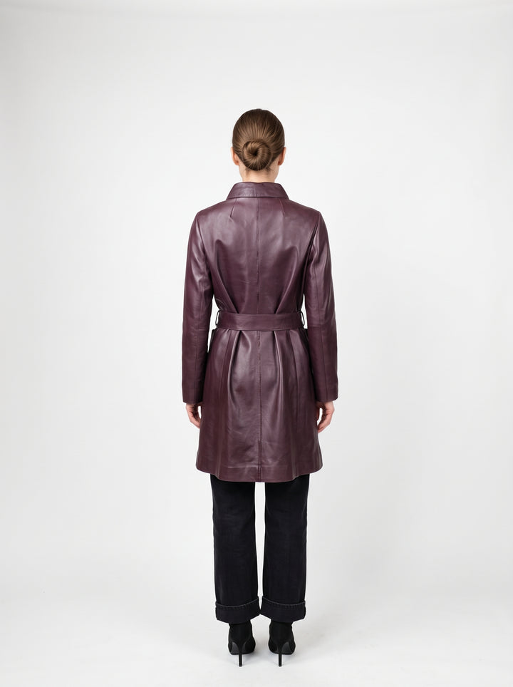 Alice, 92 cm. Lamb Thick Dace Leather -Women Bordeaux