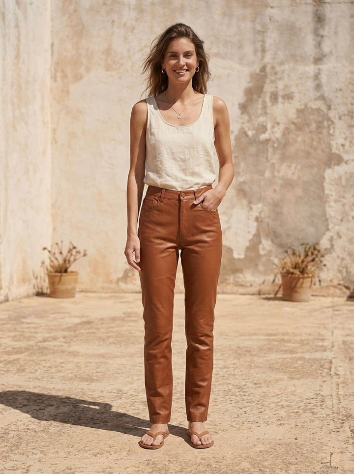 Jill Trousers - Lamb Polish Nappa Leather -