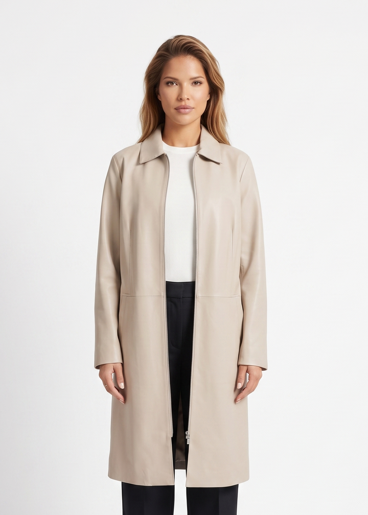 Elva, 96 cm. - Lamb Dior Läder - Dam - Sand