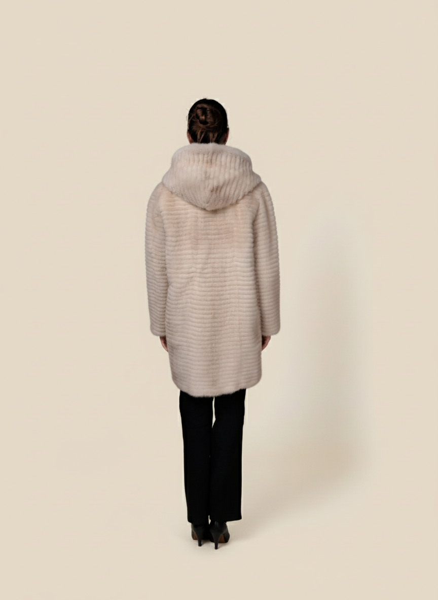Norma, 90 cm. - Hood - Mink - Kvinner - Pearl