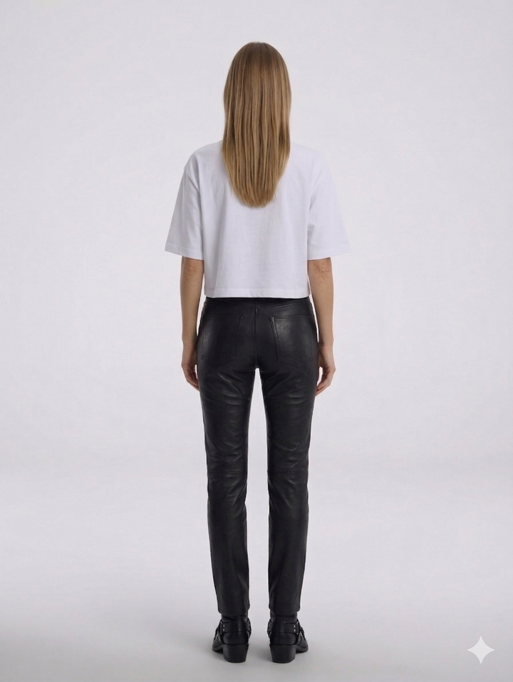 Jill - Læderbukser - Dame - Sort