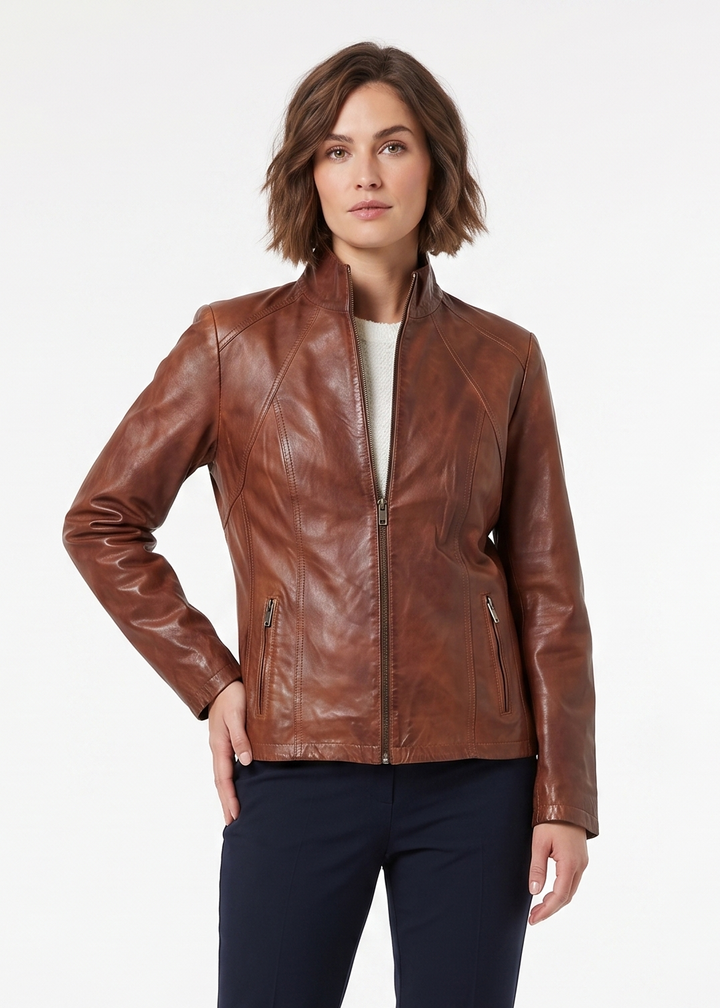 P 14-02 - Komfort, 60 cm. - Lammepolsk nappaskinn - Cognac