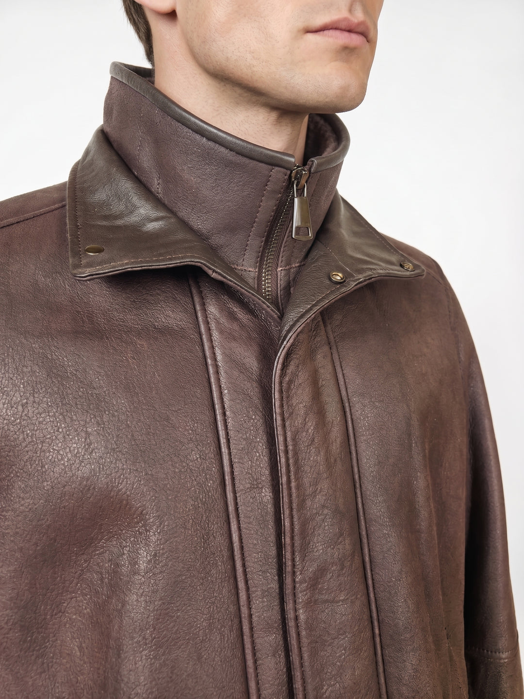 Kamil, 80cm Nappa Lamb Crack - Man Dark Brown