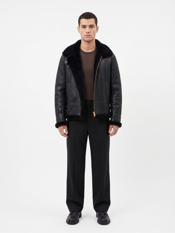 Joost, 68 cm. Nappa Lamb Crack Washed - Man Black