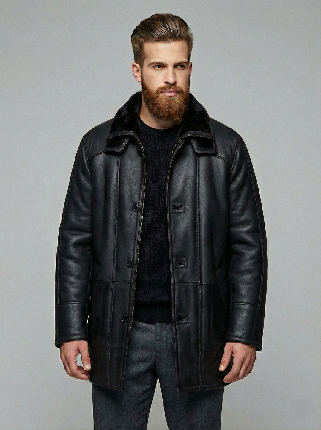 Owen, 85 cm. - Nappa Lamb - Mand - Sort