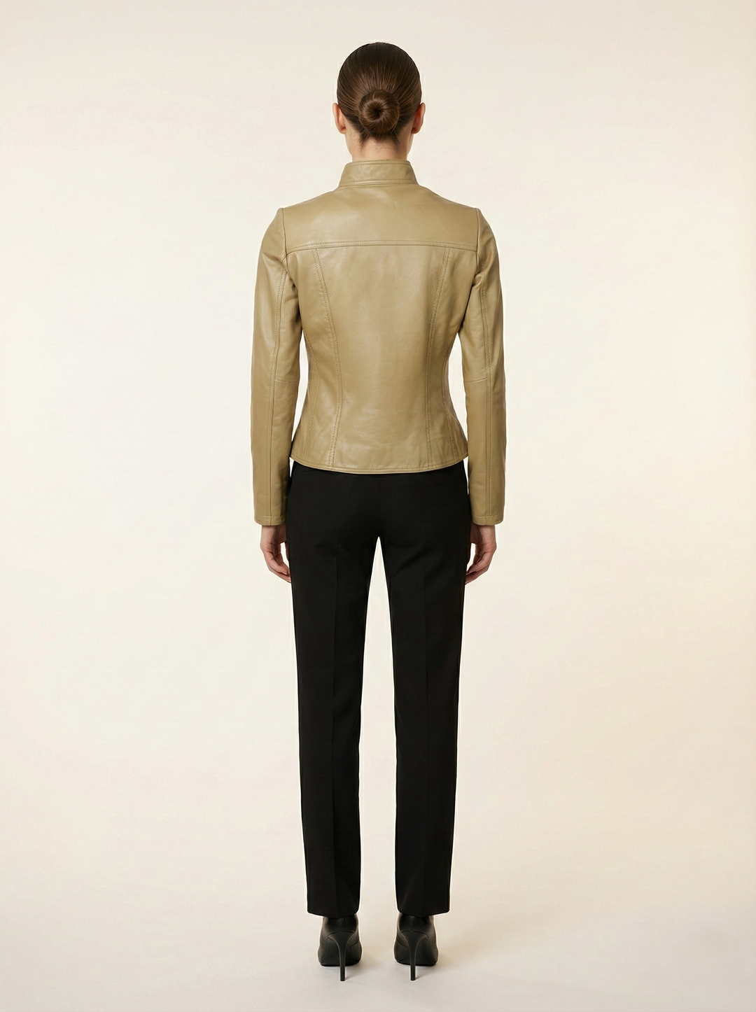 P 14-01, 55 cm. - Lamb Olive Tanned Leather-Wome - Olive