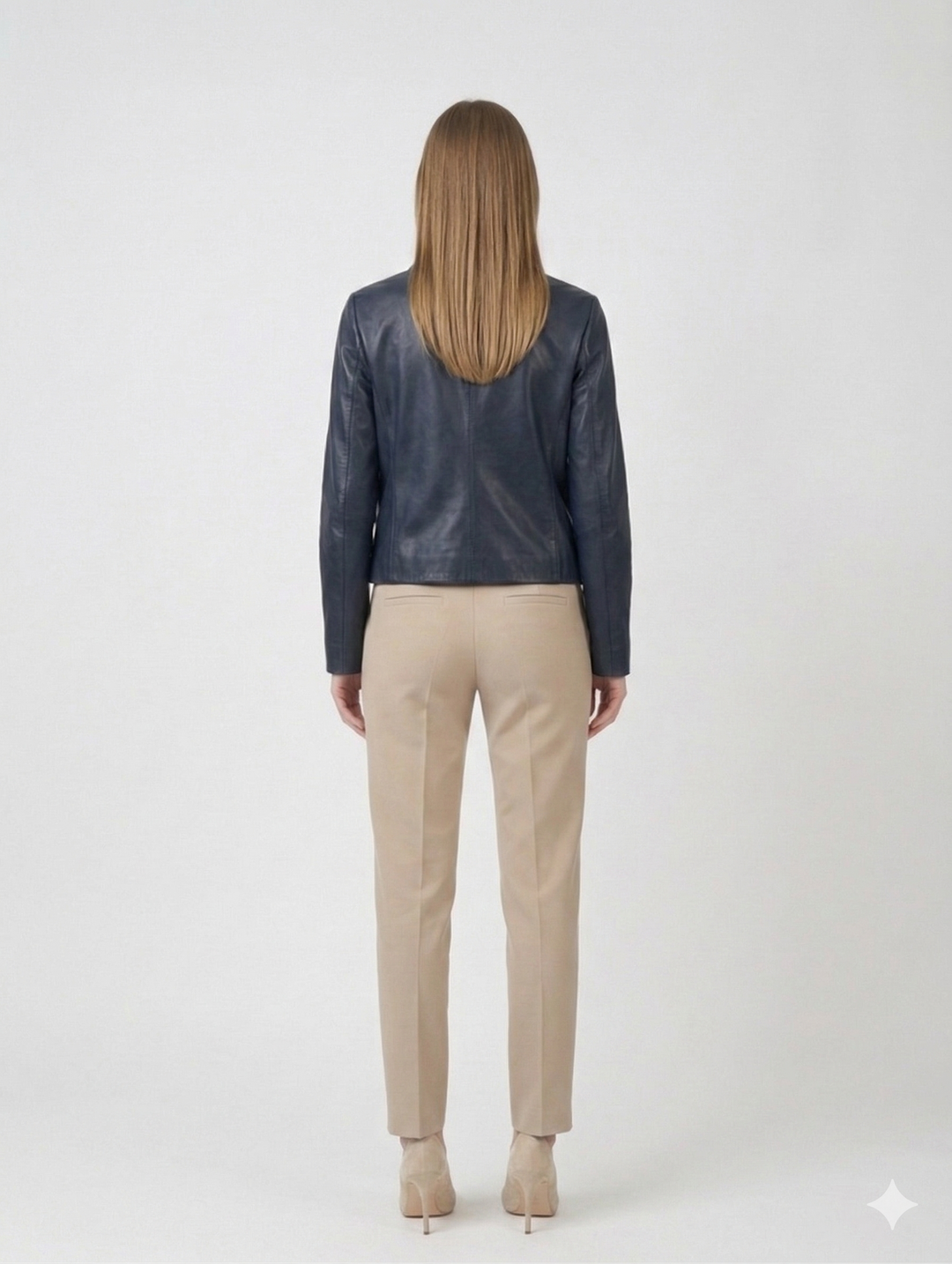 Kana, 52 cm. - Lamb Dior Bonded Læder-Damer - Sort