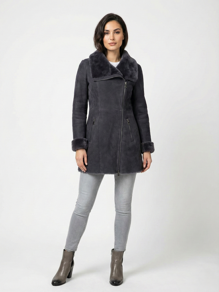 Monroe, 80 cm. - Mocka Lamm - Dam - Segred Grå