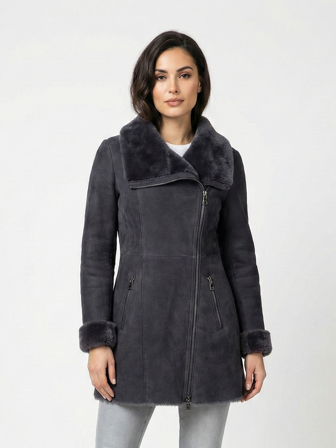 Monroe, 80 cm. - Mocka Lamm - Dam - Segred Grå