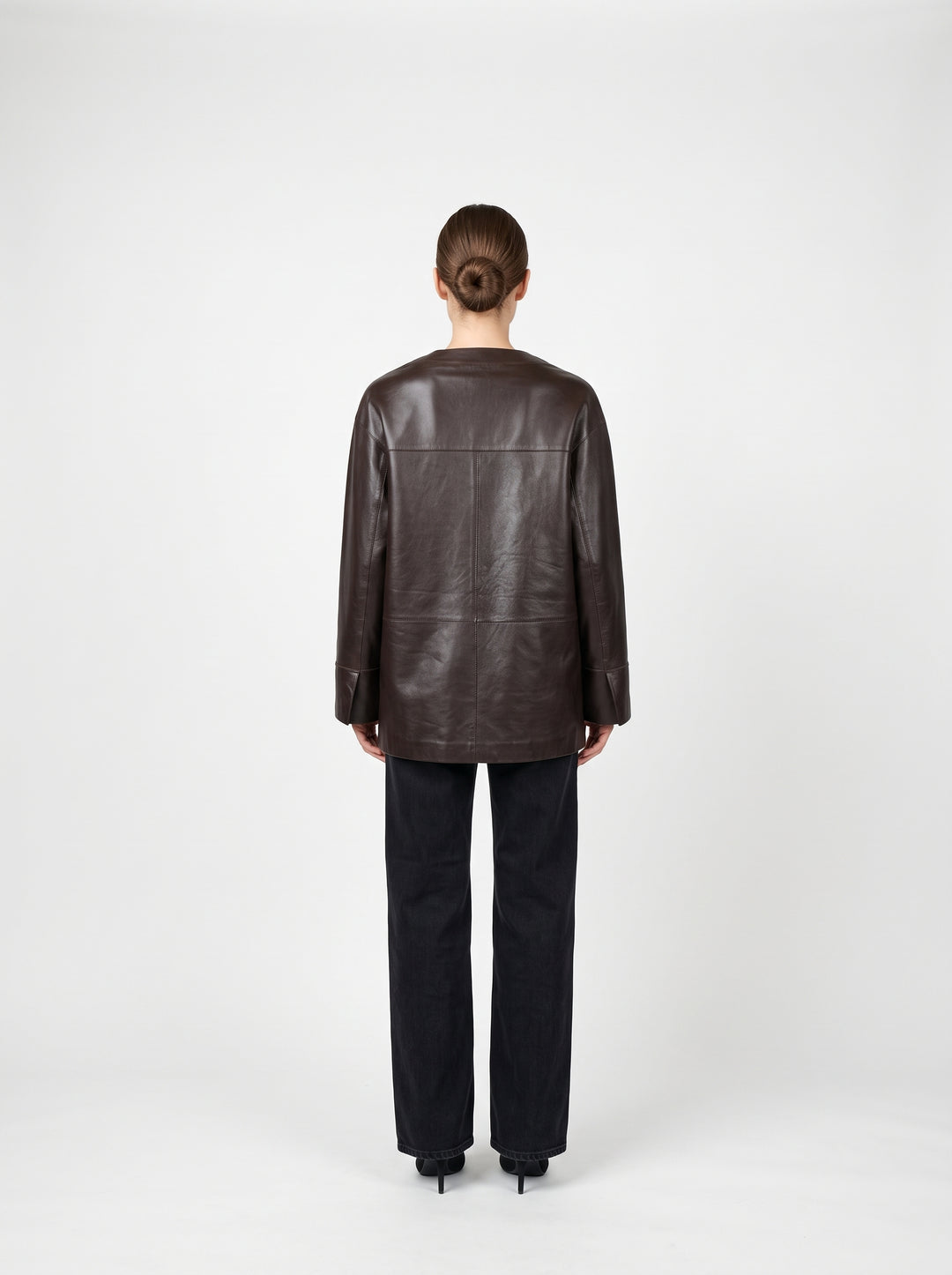 Dona, 75 cm. Lamb Polish Nappa Leather Coffee Brown