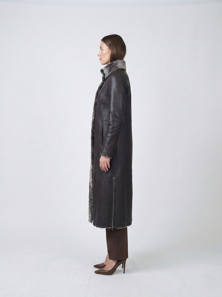 Innocente, 125 cm. - Collar - La Coon Lamb - Women - Dark Brown