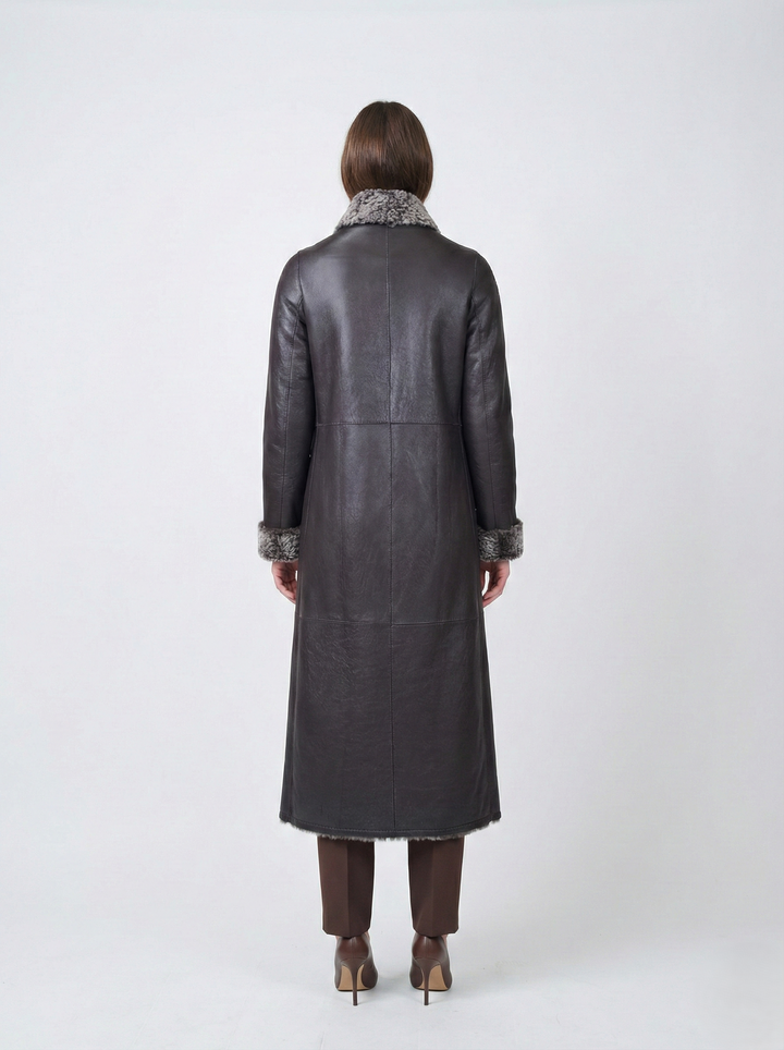Innocente, 125 cm. - Collar - La Coon Lamb - Women - Dark Brown