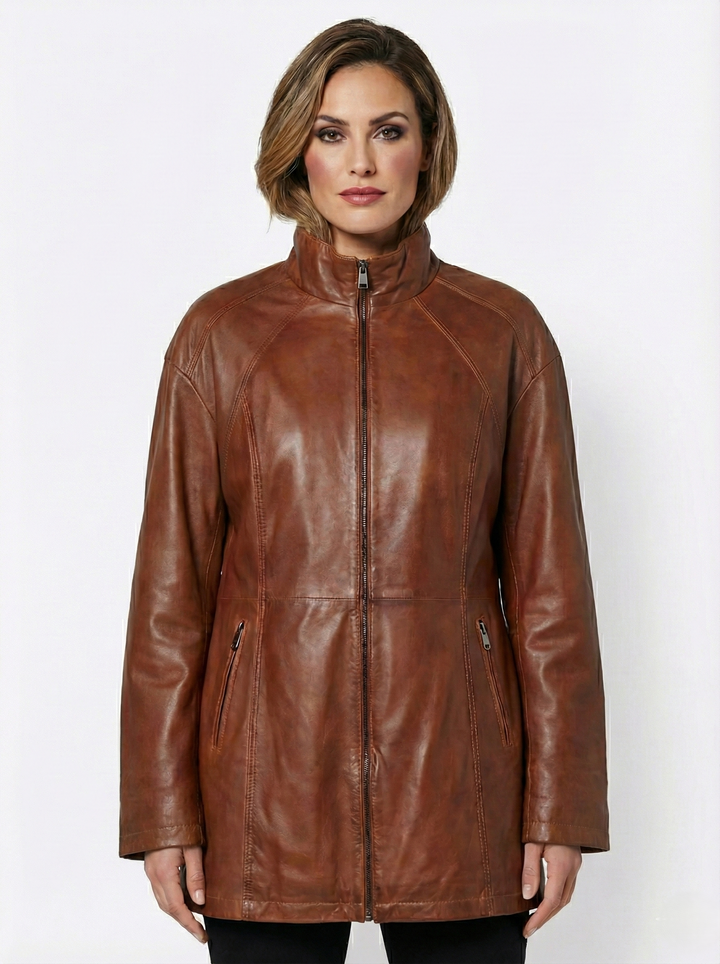 Pyril XL - Lamm Malli Läder - Dam - Mörk Cognac 