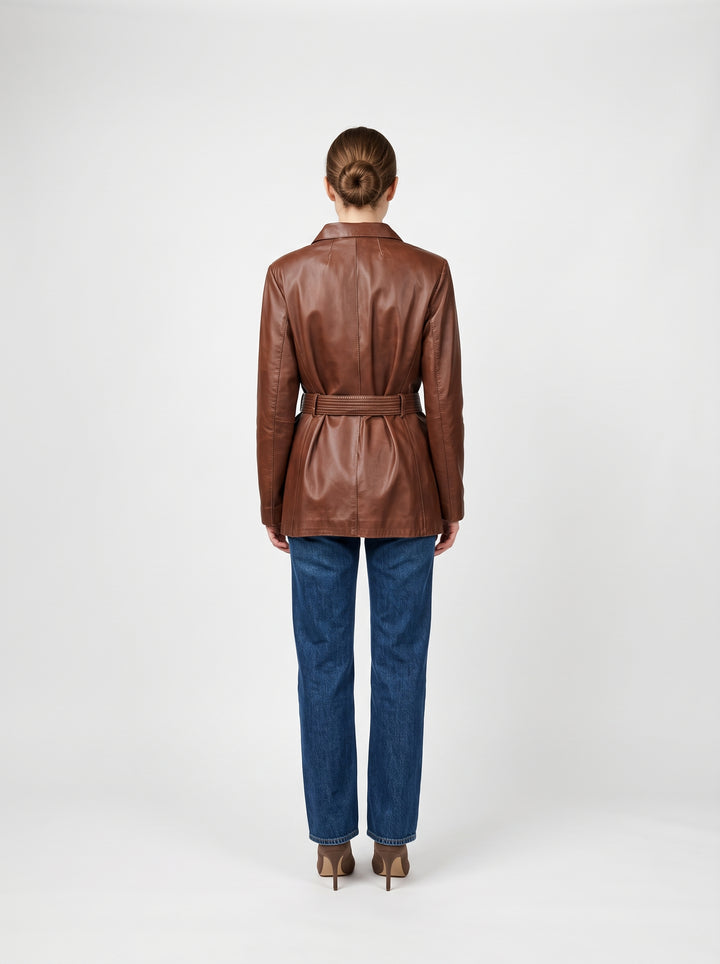 Jolene - Lamb Thick Dace Læder -Damer - Whisky