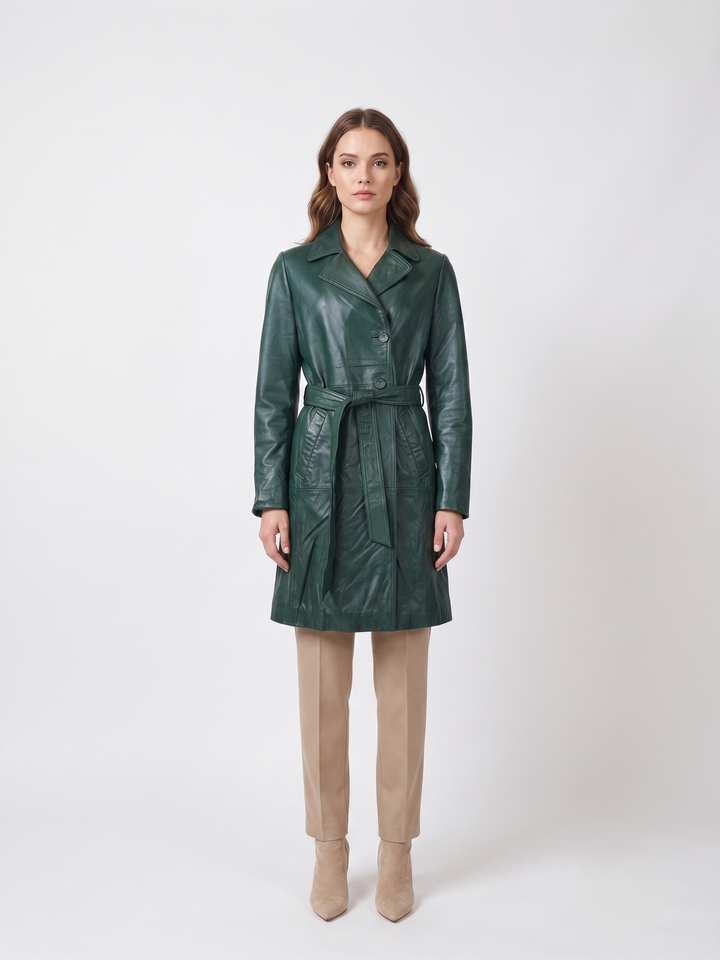 Arlise, 94 cm. - Lamm-Malli-Leder – Herren – Kupfergrün