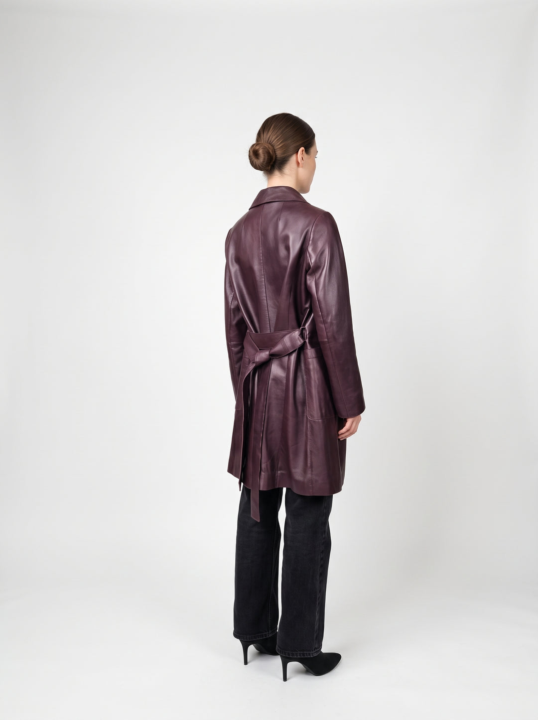 Alice, 92 cm. Lamb Thick Dace Leather -Women Bordeaux