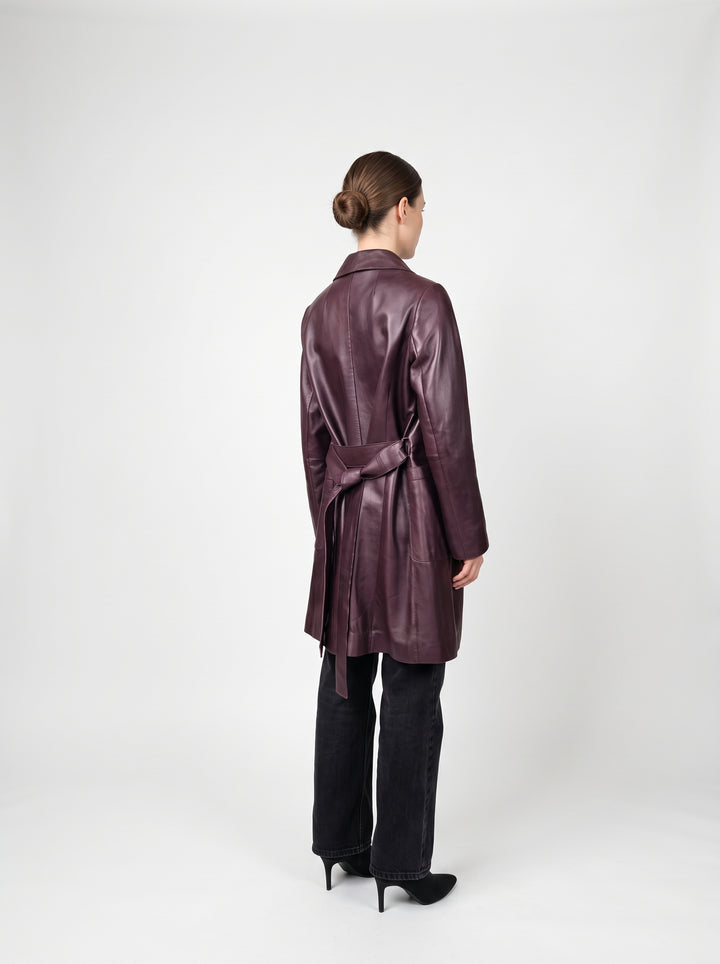 Alice, 92 cm. Lamb Thick Dace Leather -Women Bordeaux