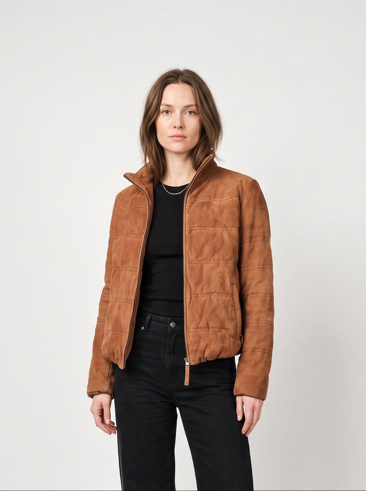 Alma, 62 cm. - Ziegenveloursleder - Damen - Sand
