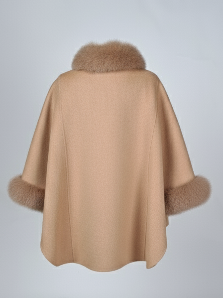 Damini Poncho, 75 cm. - Ull - Dam - Kamel
