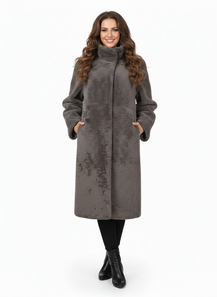 Filuka, 100 cm. - Krave - Curly Lamb - Kvinder - Taupe