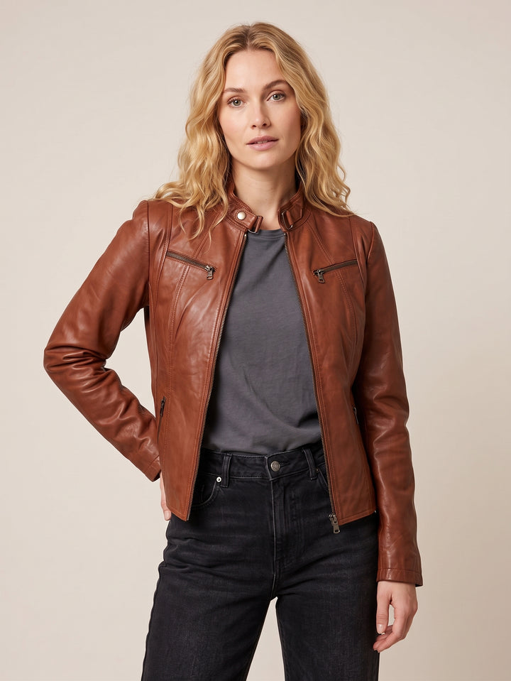 Merry - Lamm Polish Nappa Leather - Dark Tan