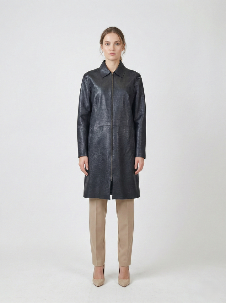 Alberta, 98 cm. - Collar - Lamb Leather - Women - Black