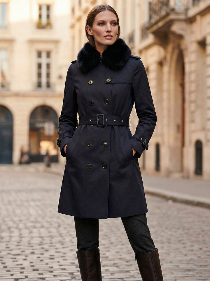 Floretta Trench Coat - Textile - Women - Black