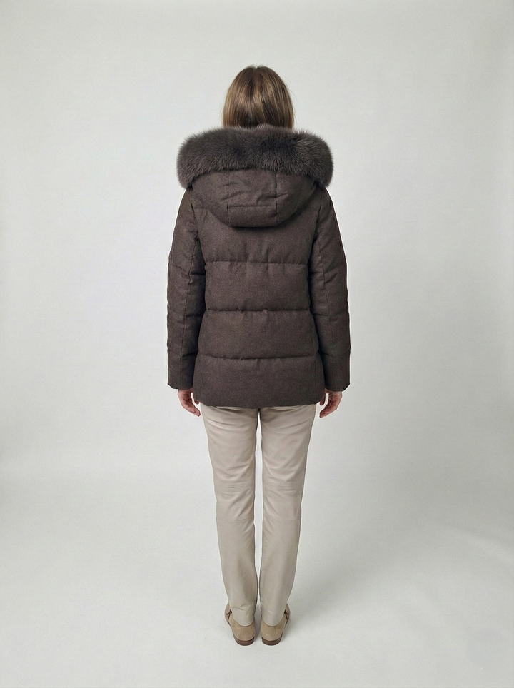 Jadaba, 65 cm. - Hætte - Dun - Damer - Brun