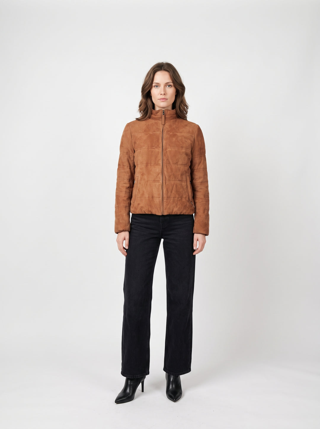 Alma, 62 cm. - Ziegenveloursleder - Damen - Sand