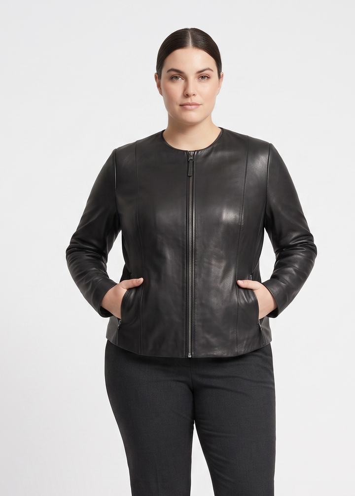 PP 108 - Comfort - Lamm Malli Läder - Dam - Svart / Læder Skinds Jakke - Levinsky – Kvinde