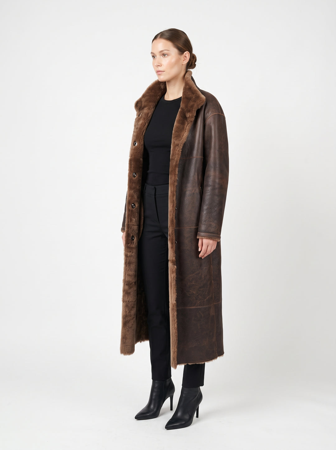 Katarina, 120 cm Nappa Lamb Crack - Women Cafe Latte