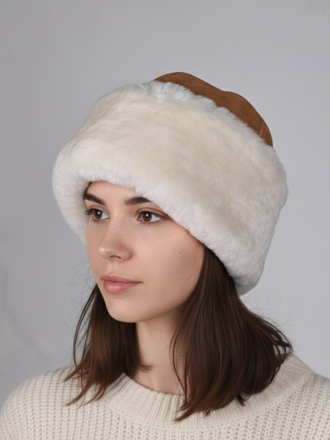 HL24C061 Hatt - Mocka Lamm - Tillbehör - Cognac