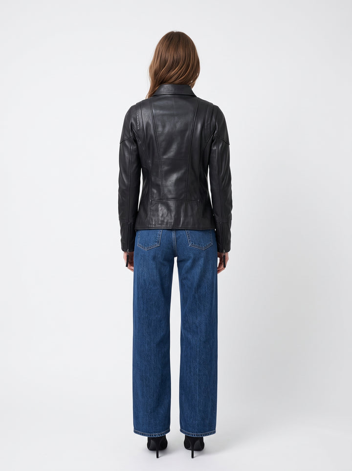 Elisha Lamb Thick Dace Leather -Women Black