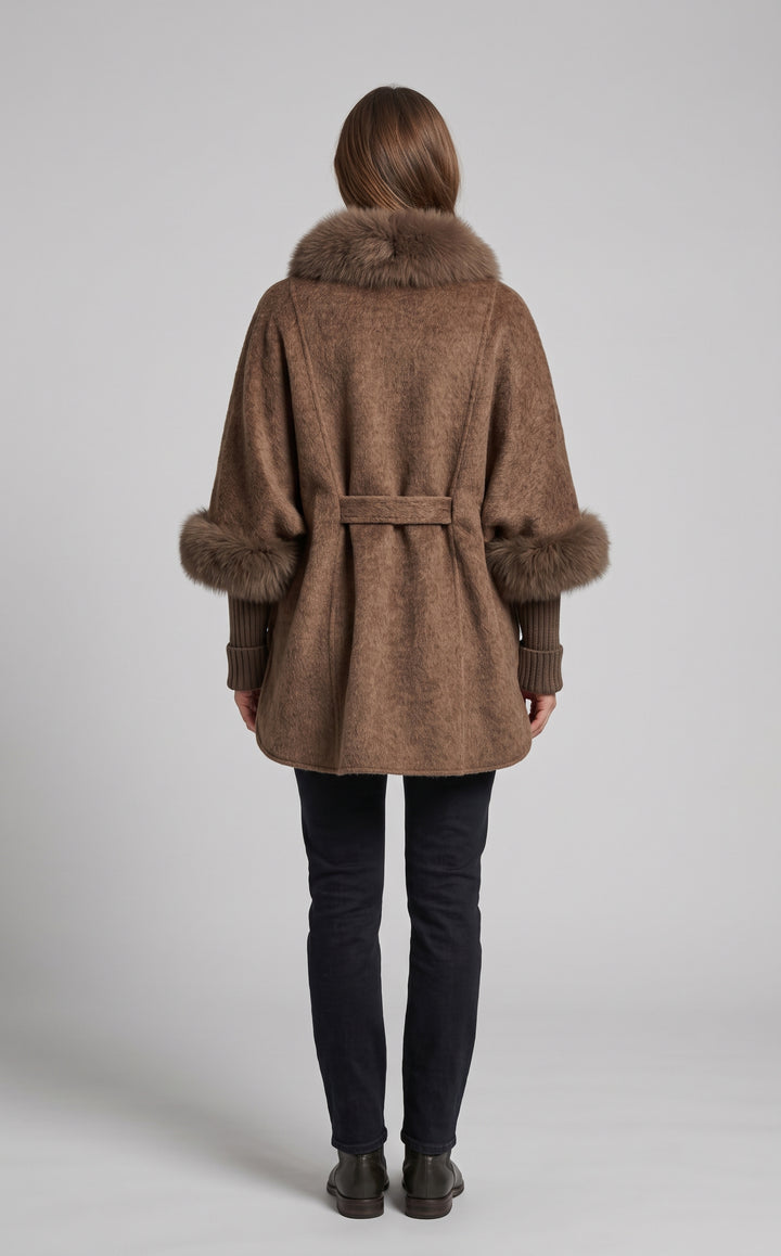Jamabi Cape, 80 cm. Wool & Cashmere - Women - Taupe