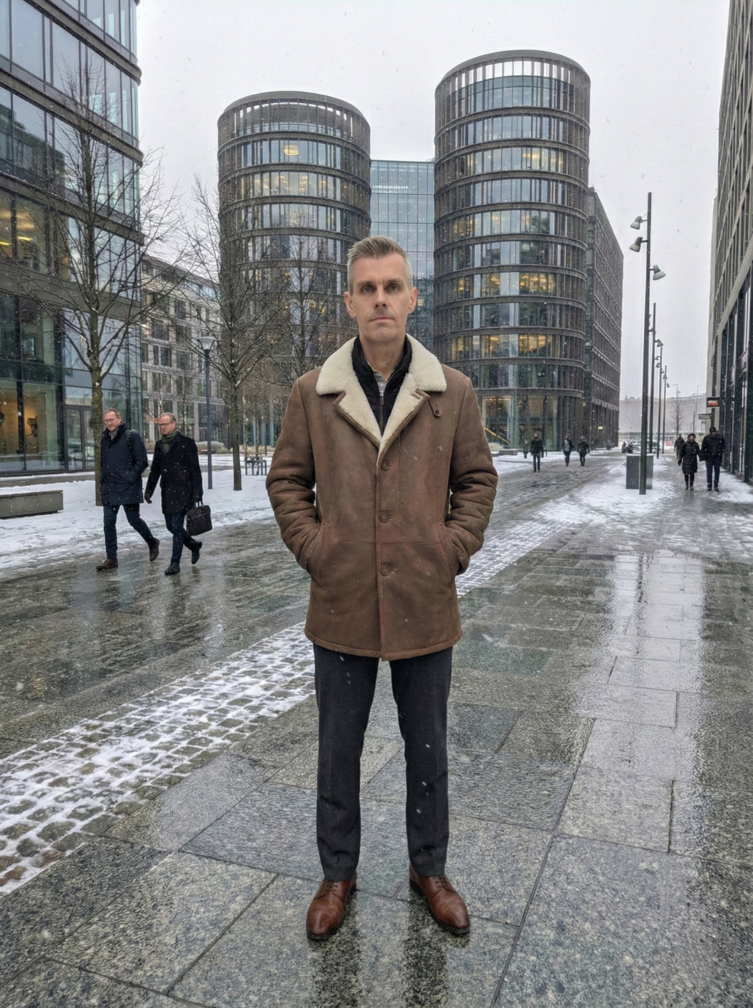 Cooper, 80 cm., herre rulamsjakke i whisky farve